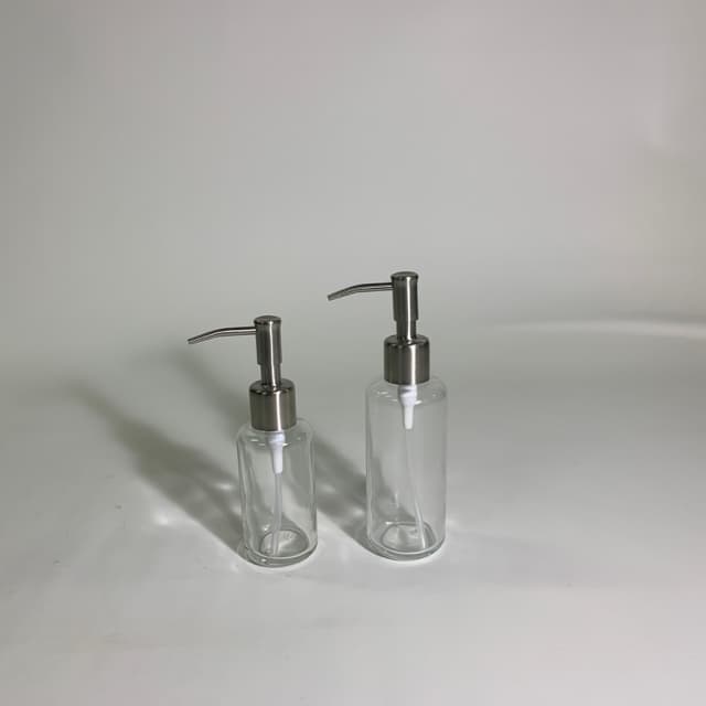 金屬銀色透明按壓瓶