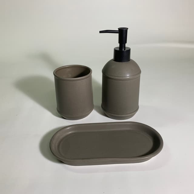 陶瓷棕色盥洗組