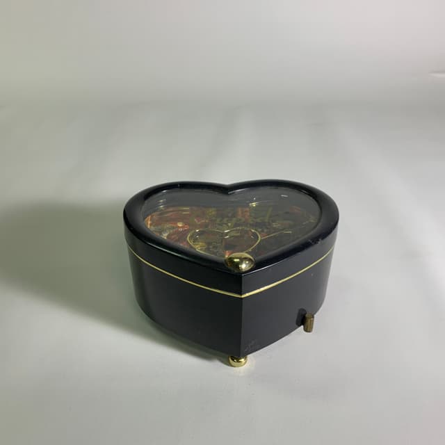 塑膠黑色愛心音樂盒
