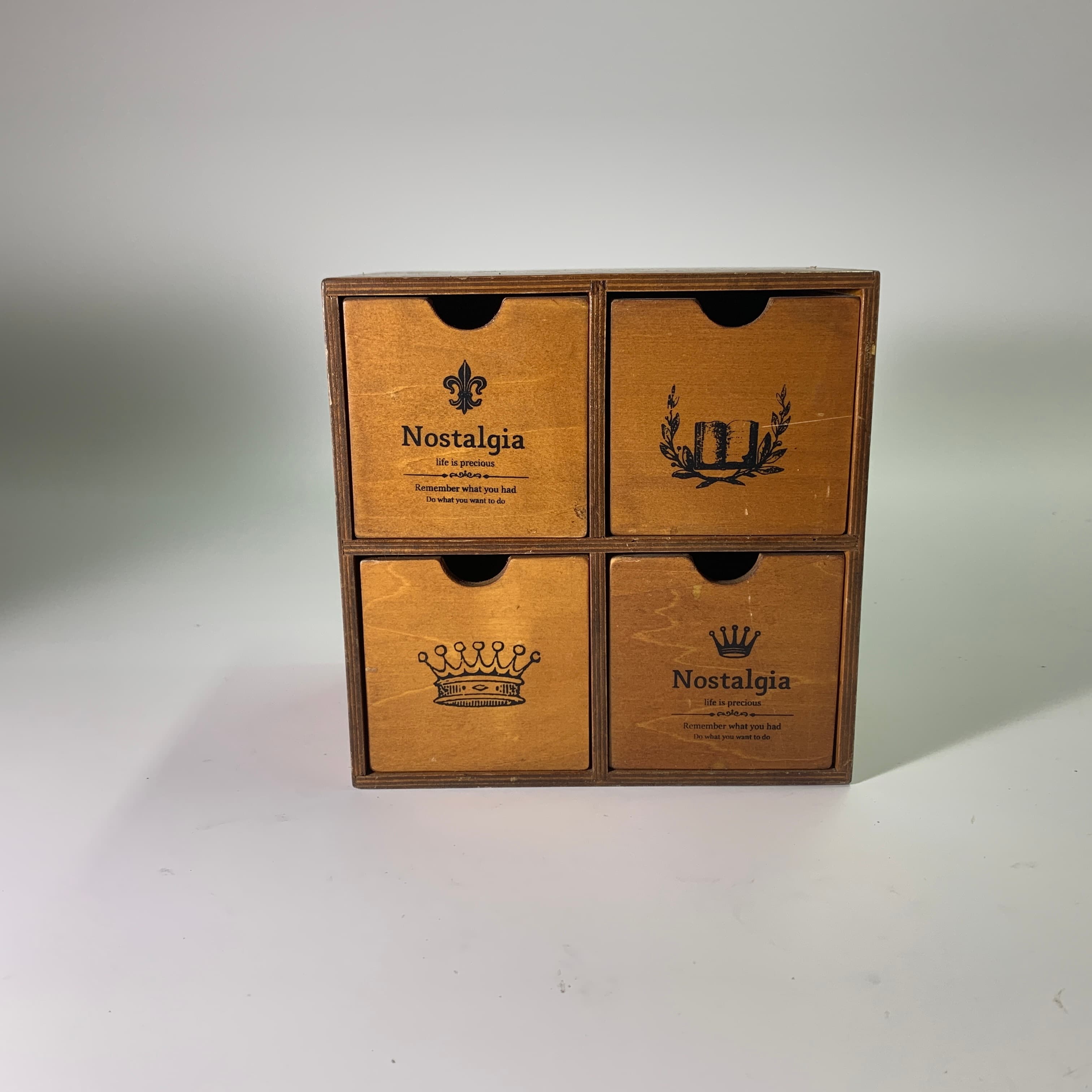 木質收納盒 4個抽屜