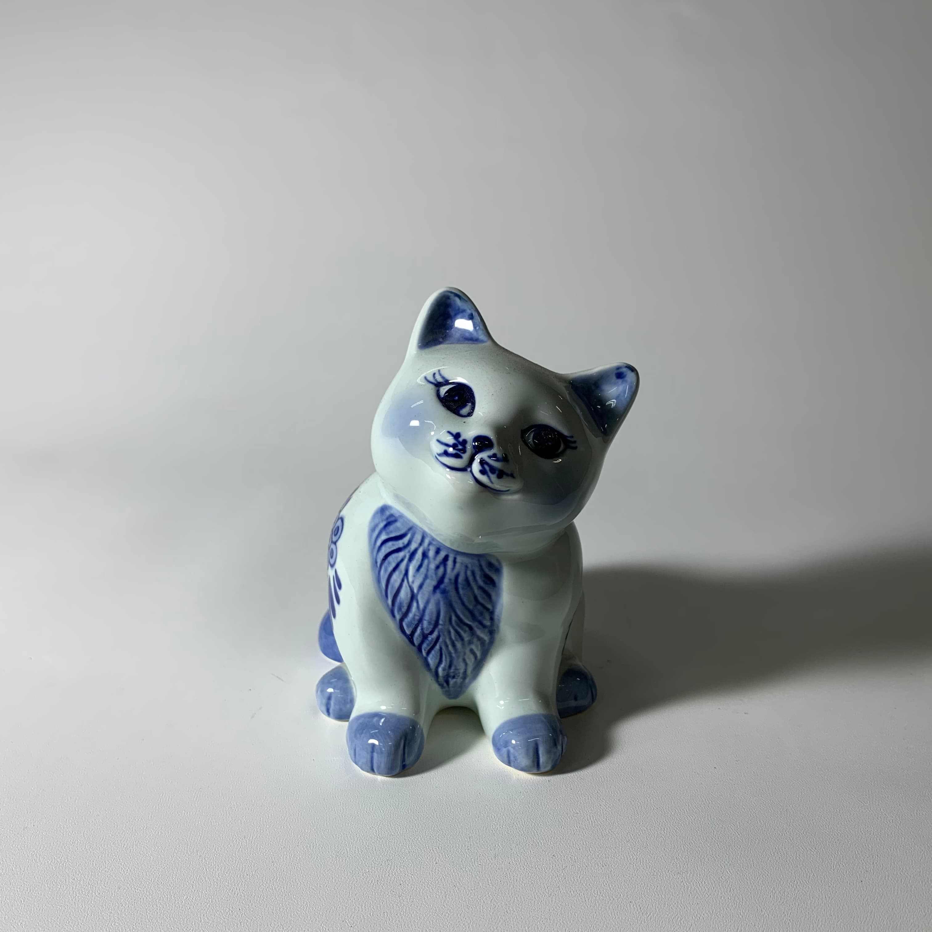 陶瓷藍色小貓擺飾