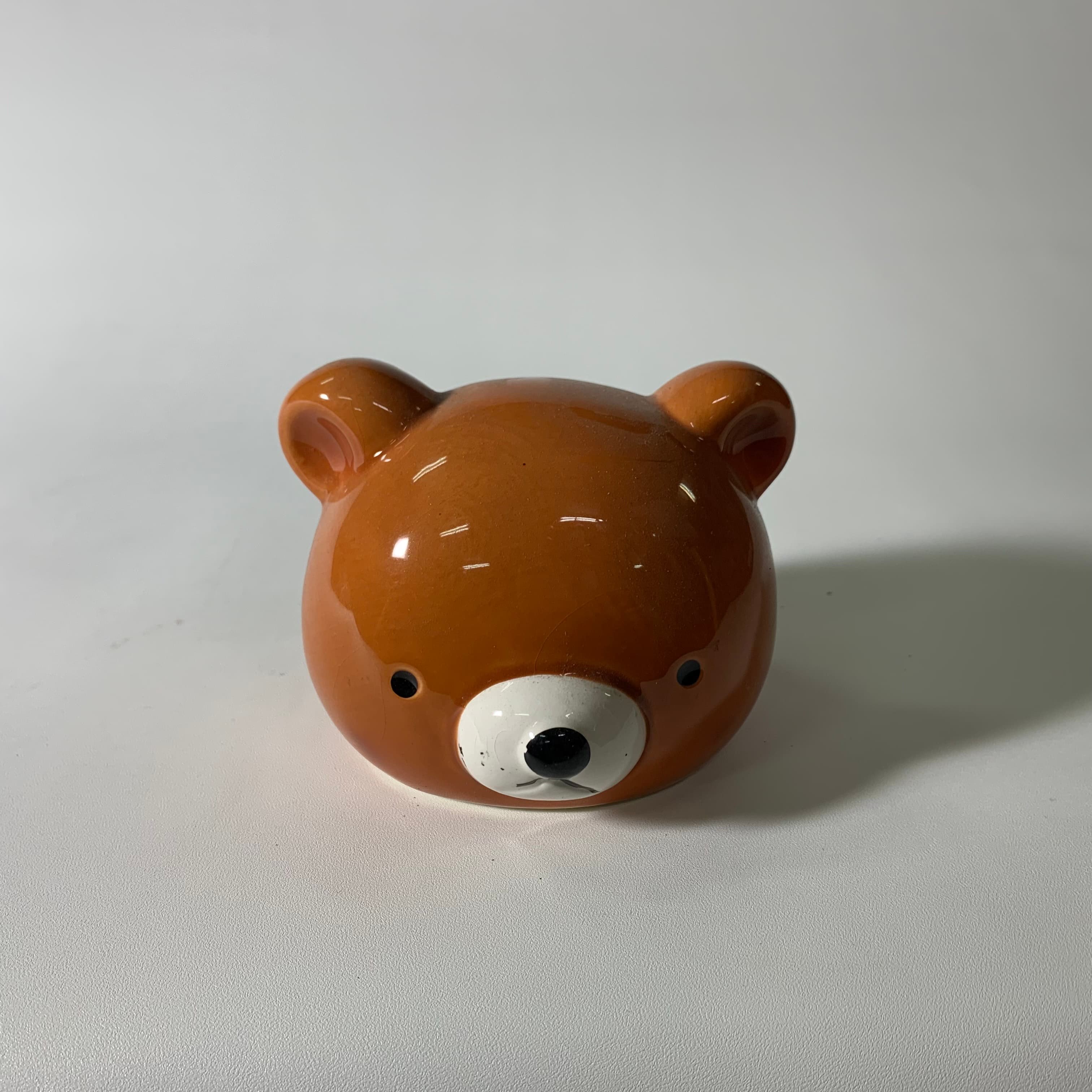 陶瓷棕色熊頭存錢筒