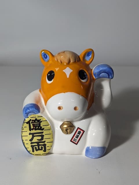 陶瓷橘色招財馬擺飾