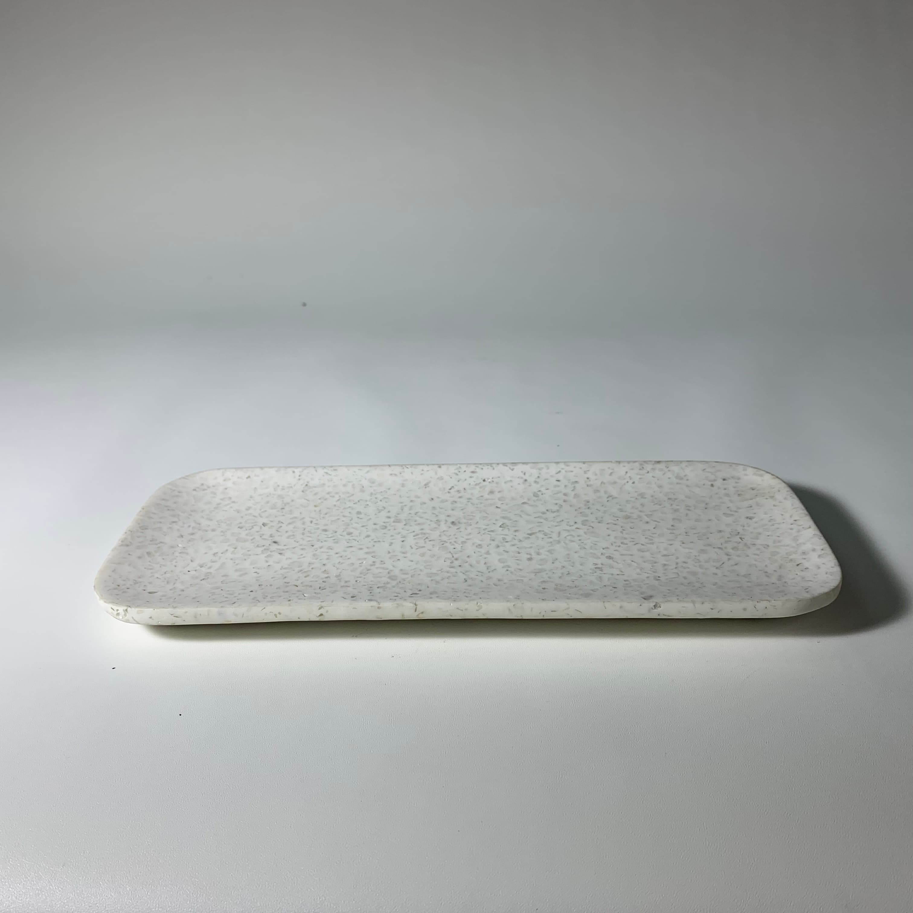 石質白色磨石子盥洗用具收納盤