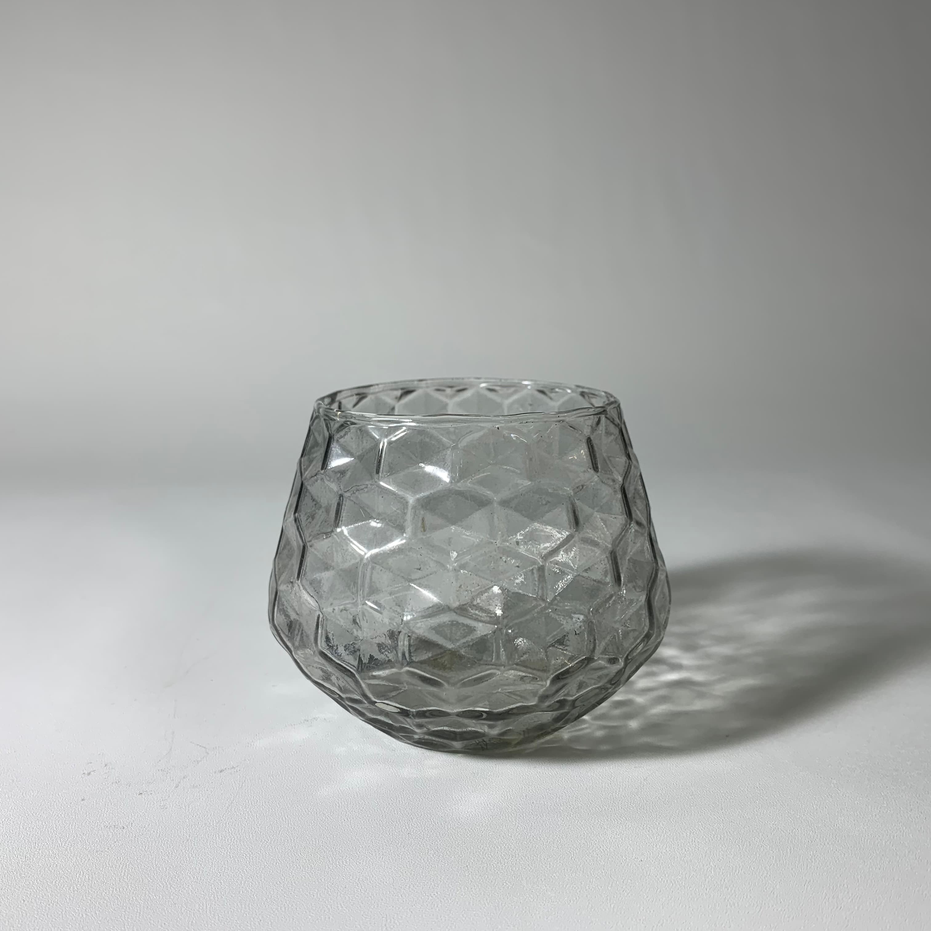 玻璃透明灰色燭台