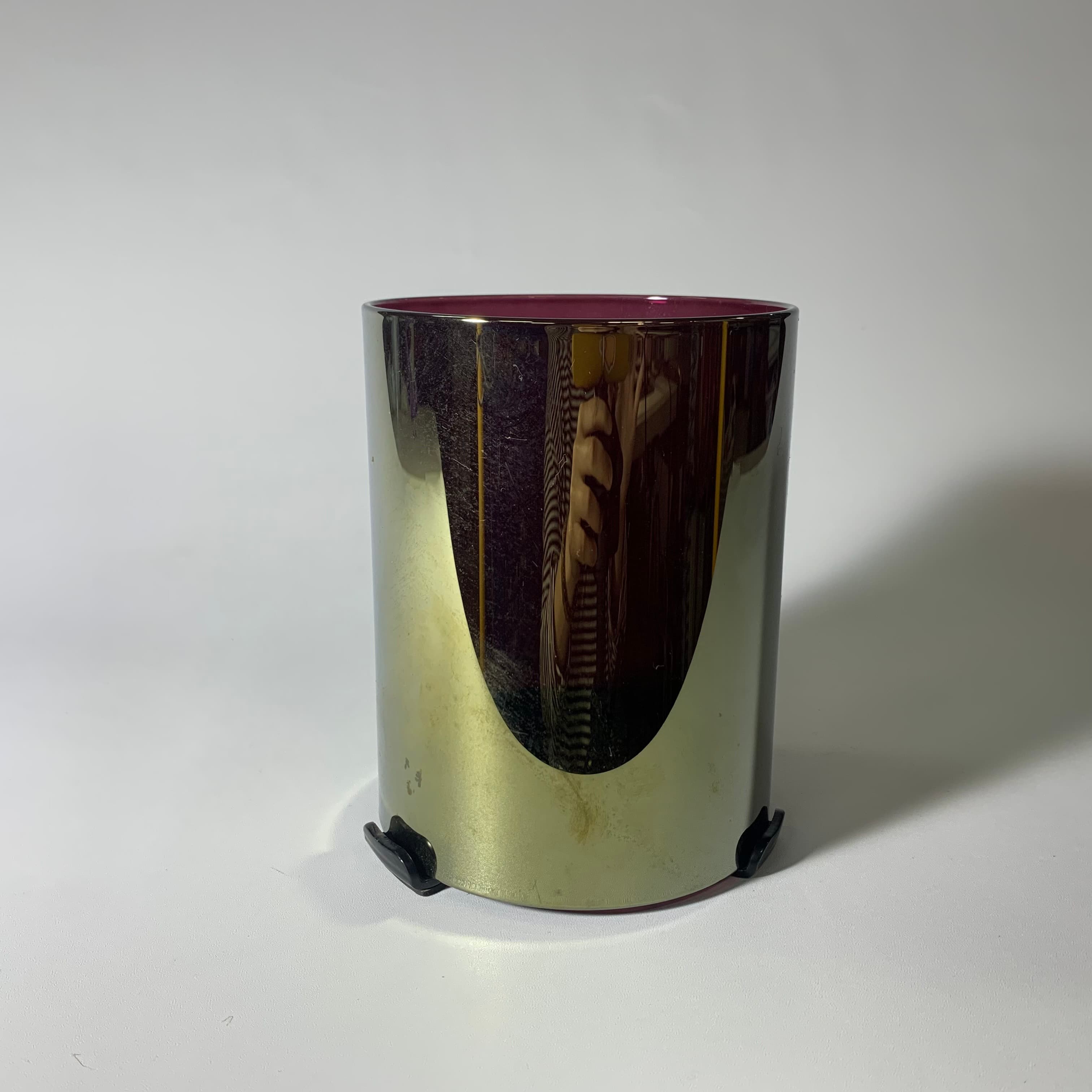 玻璃金屬棕色燭台