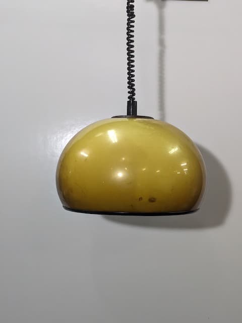 米黃色球形塑膠伸縮吊燈