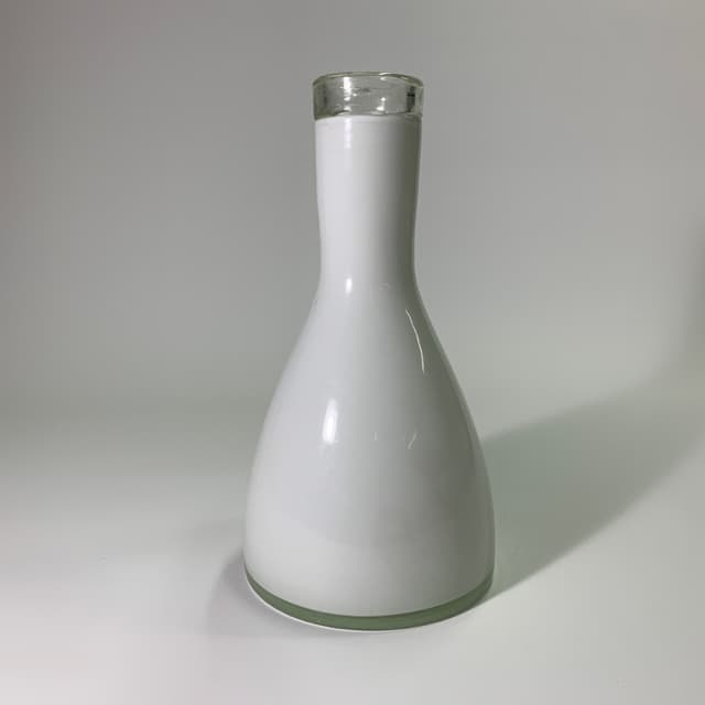 小口霧白色陶瓷花瓶小