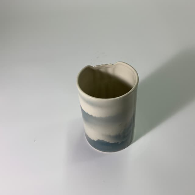 米藍水墨圖小花瓶