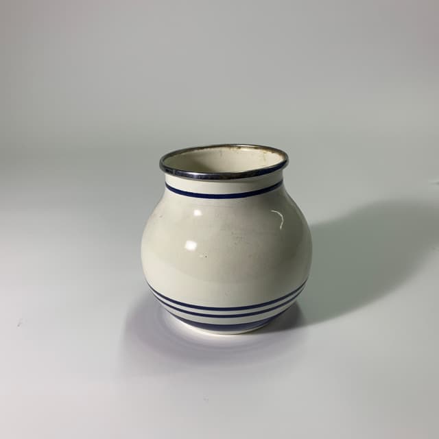 米色藍色條紋花瓶小