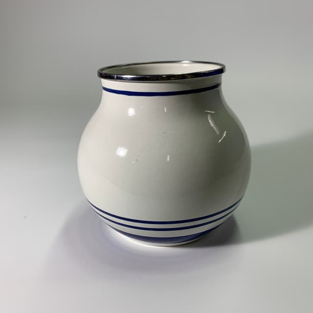 米色藍色條紋花瓶大