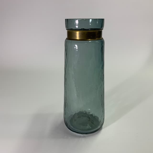 黑色透明玻璃花瓶高 古銅項圈
