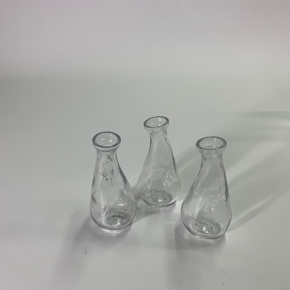透明玻璃瓶小口 3入小