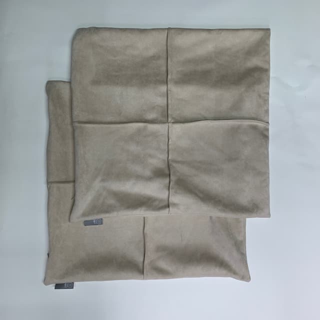 米色 suede pillow 2入