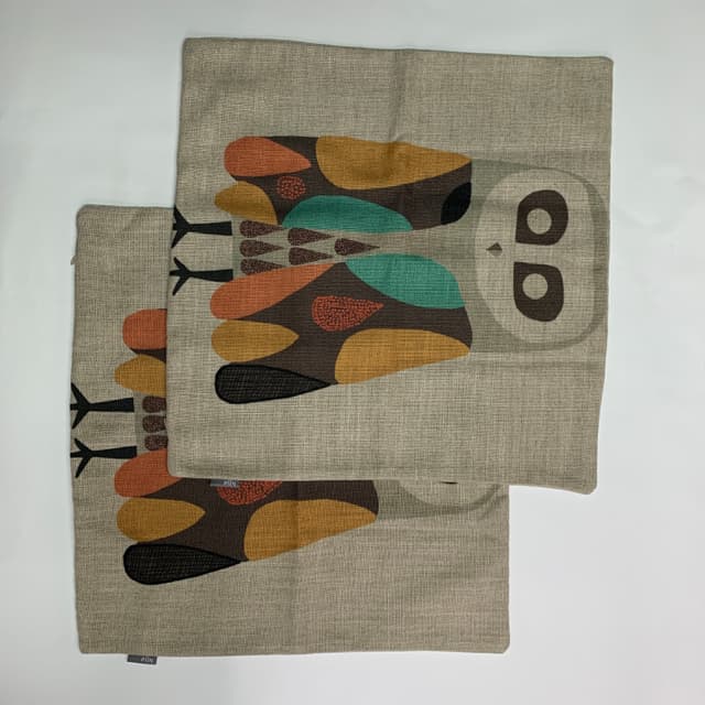 貓頭鷹麻料 pillow 2入
