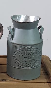 鄉村風 馬口鐵 牛奶桶:花桶