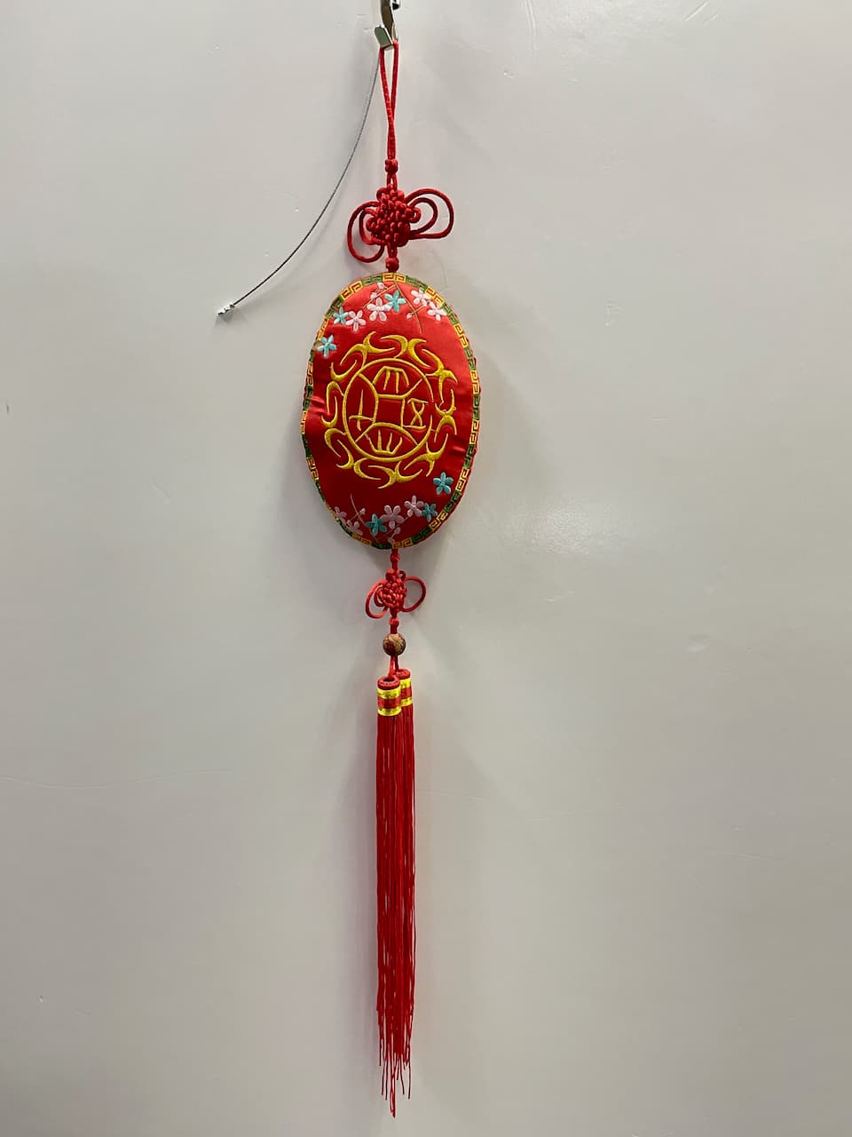 中國結+刺繡圖騰掛飾