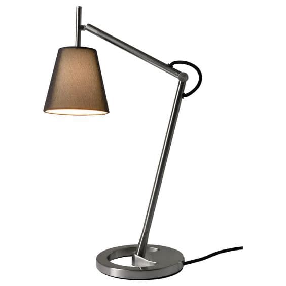 IKEA NYFORS黑色布質燈罩不鏽鋼桌燈