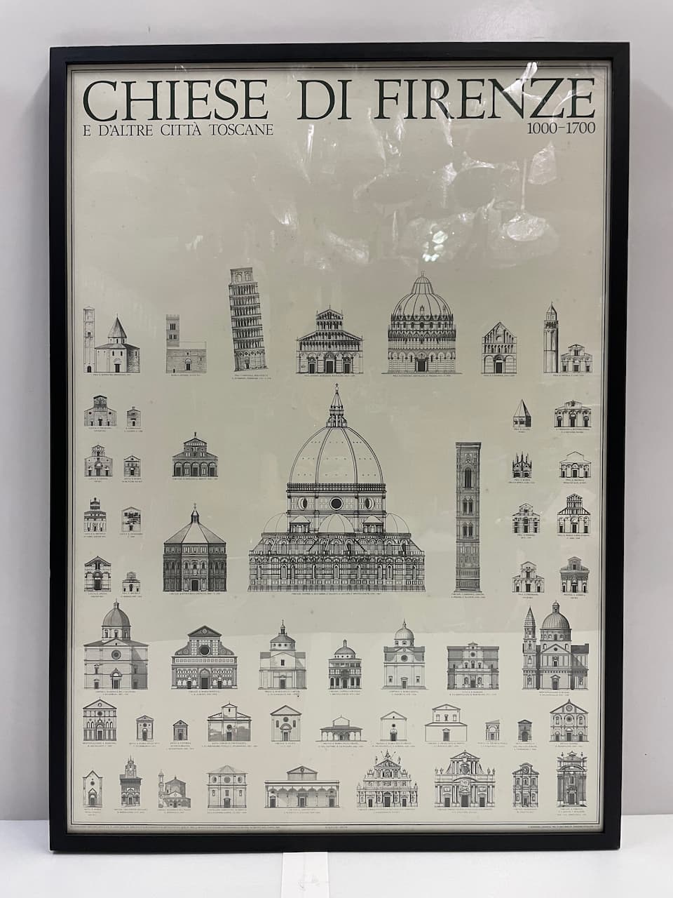黑框CHIESE DI FIRENZE建築物海報