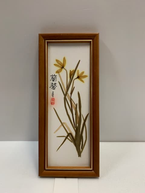 木框蘭馨花卉圖