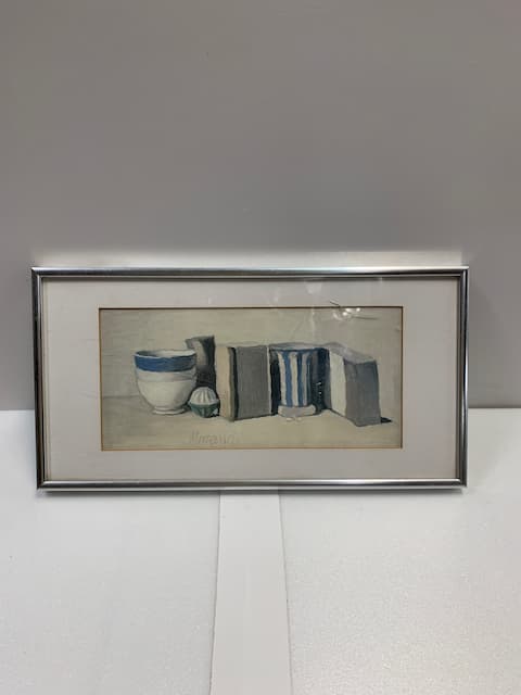 銀色鋁框still art藍色容器靜物畫