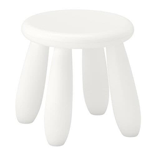 白色塑膠Ikea 兒童圓形椅凳