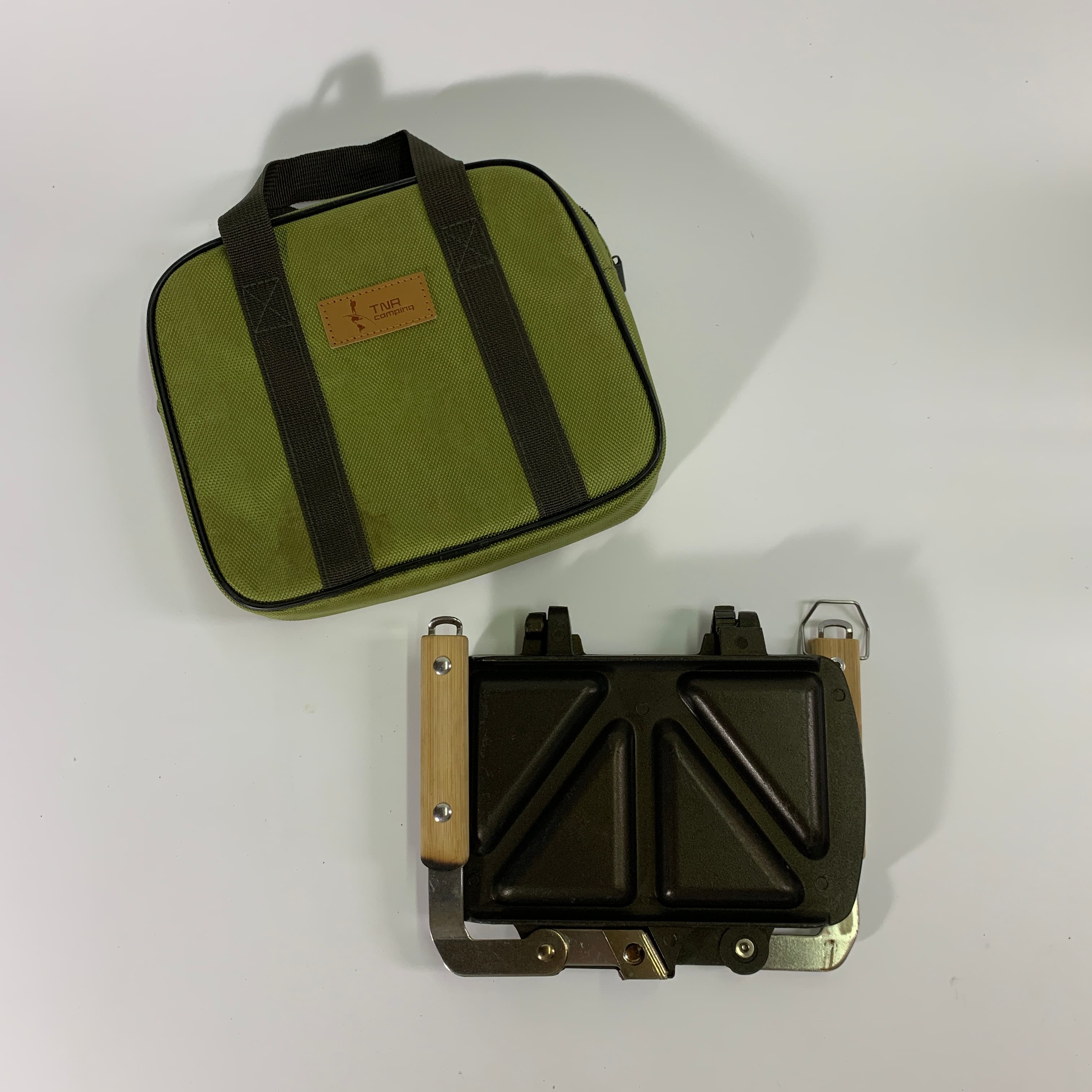 TNR 鬆餅製作機 木質手把 綠色套子