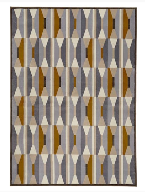 IKEA米色灰色幾何圖騰地毯